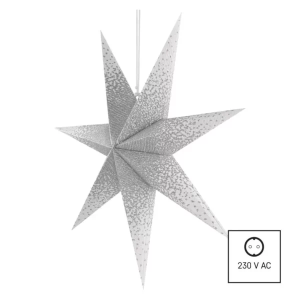Iekarama Ziemassvētku papīra zvaigzne 60 cm, E14, 230V | Elektriķis