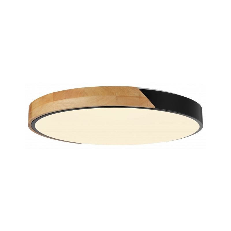 LED griestu gaismeklis 48W melns/koksne dimmable IP20 | Elektriķis