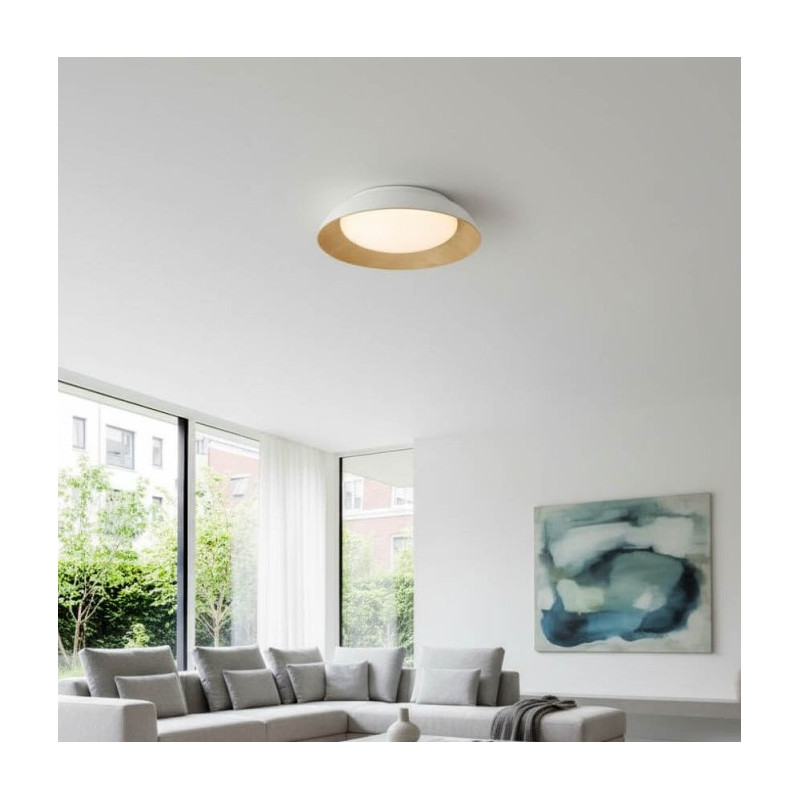 LED griestu gaismeklis 24W IP20 510x115 mm balts/koka | Elektriķis
