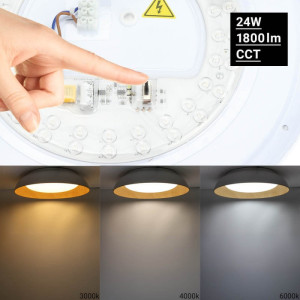 LED griestu gaismeklis 24W IP20 510x115 mm balts/koka | Elektriķis