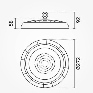 LED UFO gaismeklis 50W 6000K IP65 | Elektriķis