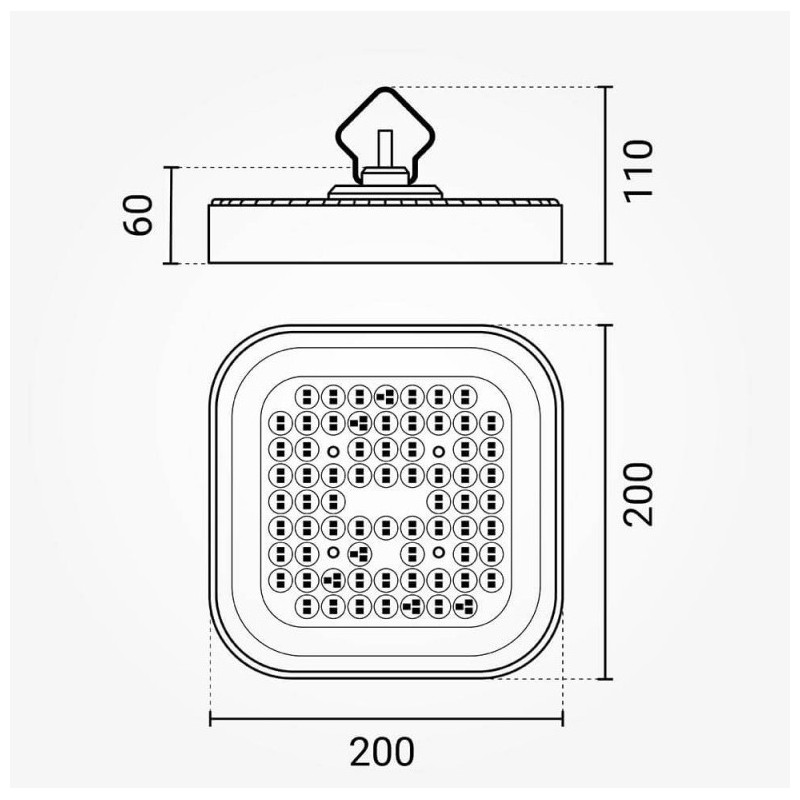 LED gaismeklis HB100-B1 100W 4500K IP65 | Elektriķis
