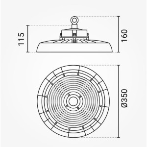LED gaismeklis UFO 200W 4000K IP65 90° | Elektriķis