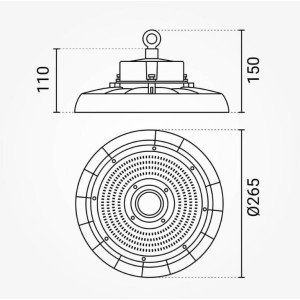 LED gaismeklis UFO 100W 150Lm/W 4000K IP65 | Elektriķis
