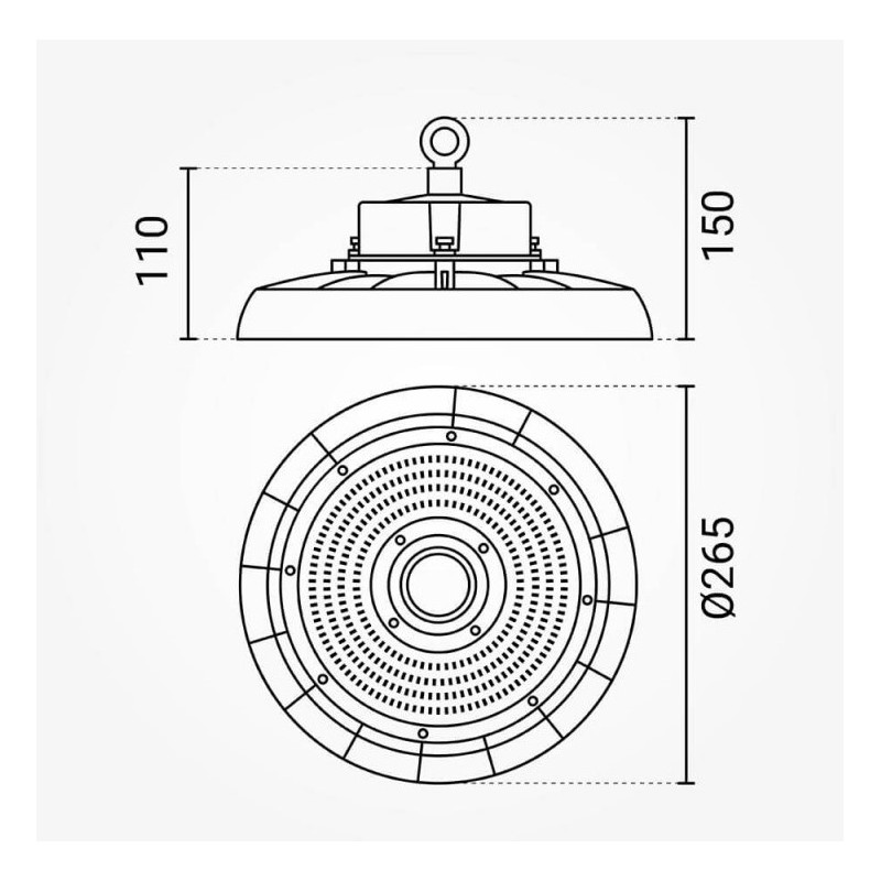 LED gaismeklis UFO 100W 150Lm/W 4000K IP65 | Elektriķis