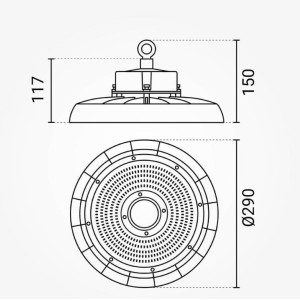 LED gaismeklis Optonica HB150-B1 150W 6000K IP65 | Elektriķis