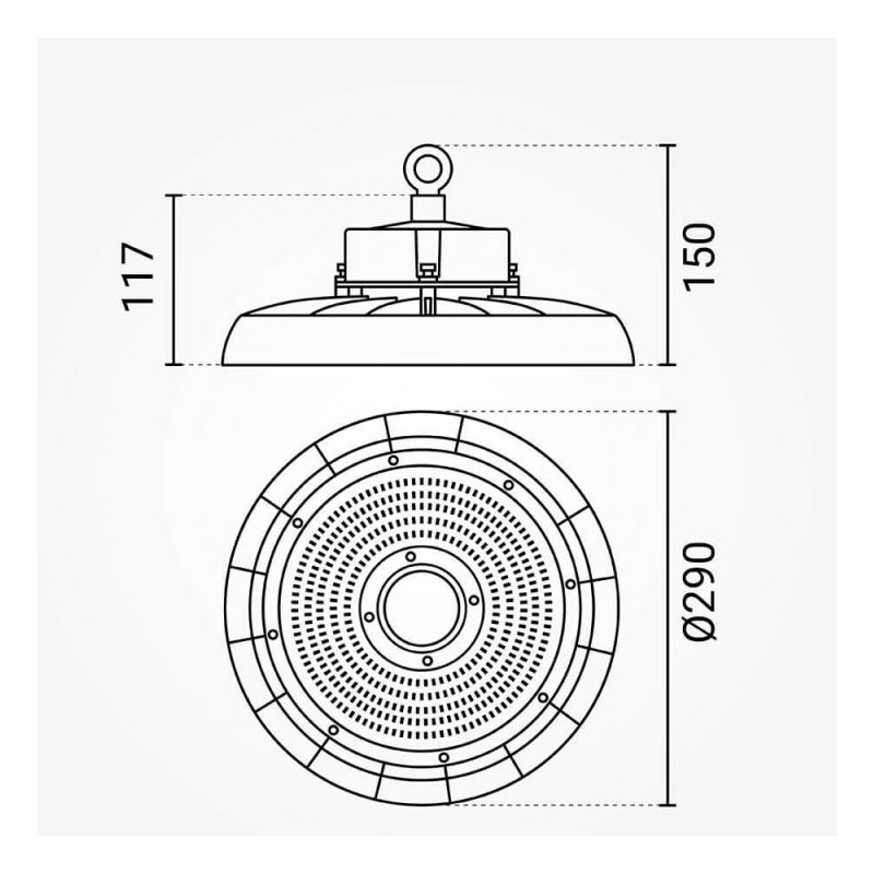 LED gaismeklis Optonica HB150-B1 150W 6000K IP65 | Elektriķis