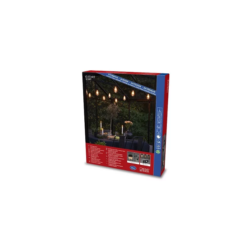 LED āra dārza virtene Konstsmide Amber Start Set 9.15m IP44 | Elektriķis