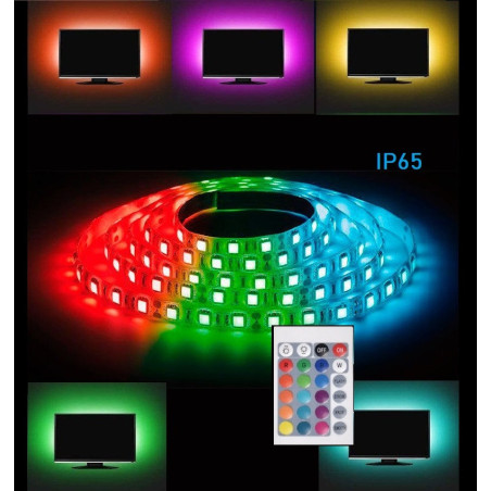 LED Lentas Komplekts RGB 14,4W/m 5m IP65 | Elektriķis