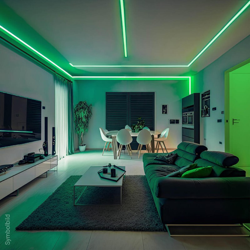 LED S-lentes gaismeklis 7.2W/m 12V zaļā gaisma | Elektriķis