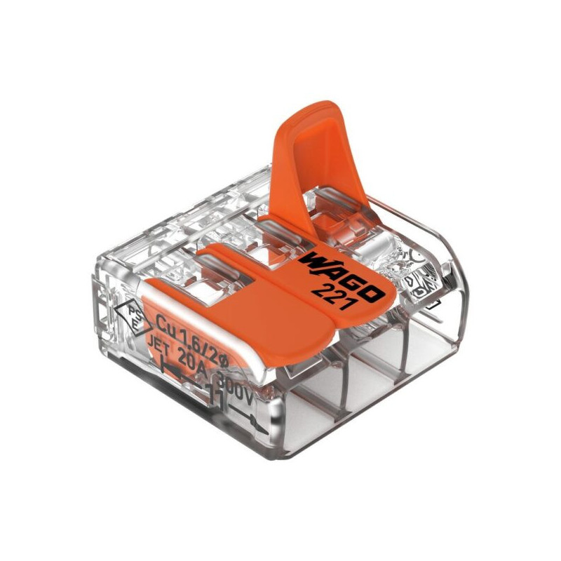 Vadu savienotājs 3x0.2-4mm² 32A 450V caurspīdīgs | Elektriķis