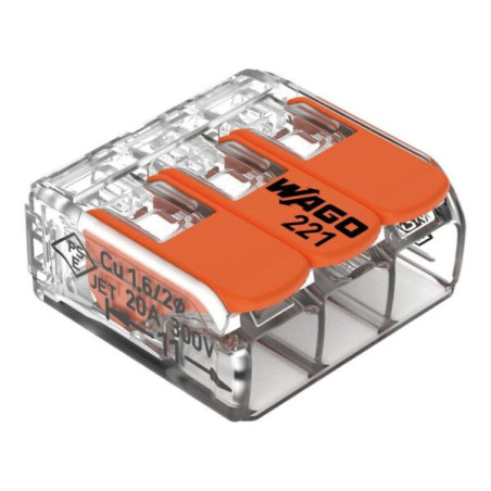 Vadu savienotājs 3x0.2-4mm² 32A 450V caurspīdīgs | Elektriķis