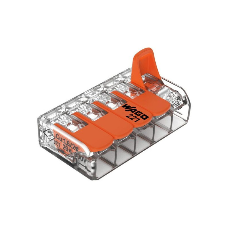 Vadu savienotājs 5x0.2-4mm² 32A 450V caurspīdīgs | Elektriķis