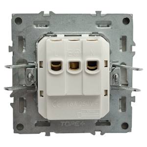 Kontaktligzda BORA ar zemējumu IP20 krēmkrāsas | Elektriķis