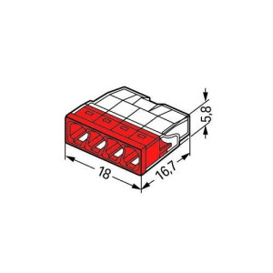 Vadu savienotājs 4x0.5-2.5mm² 24A sarkans | Elektriķis