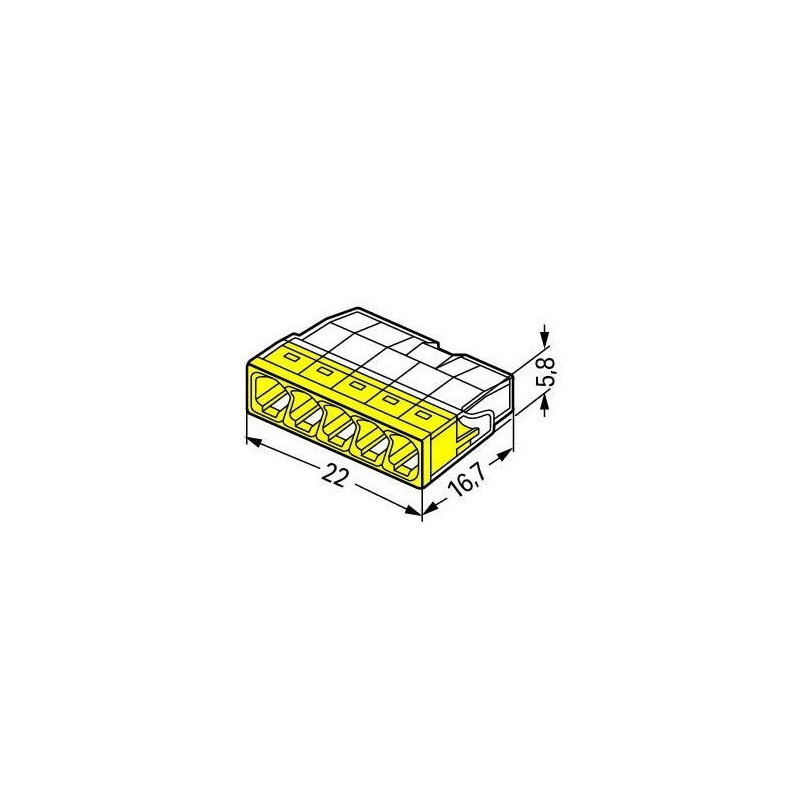 Vadu savienotājs 5x0.5-2.5mm² 24A 450V dzeltens | Elektriķis