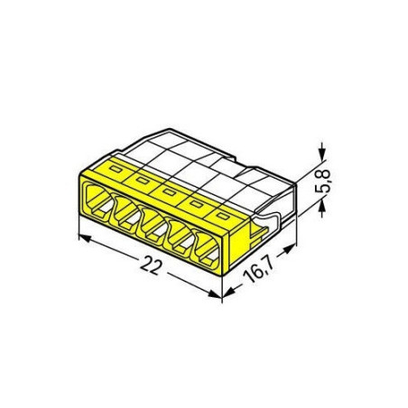 Vadu savienotājs 5x0.5-2.5mm² 24A 450V dzeltens | Elektriķis