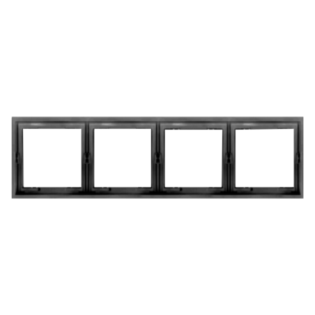 BORA frame, 4-module, 4-gang, black, IP20