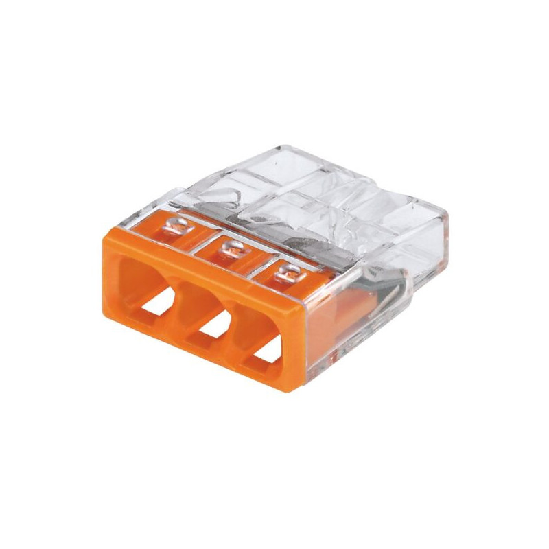 Vadu savienotājs 3x0.5-2.5mm² 24A 450V oranžs | Elektriķis