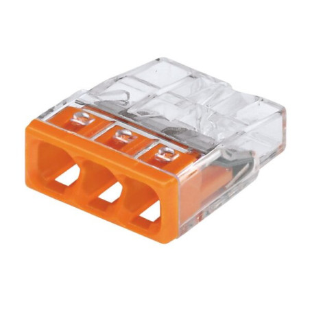 Vadu savienotājs 3x0.5-2.5mm² 24A 450V oranžs | Elektriķis