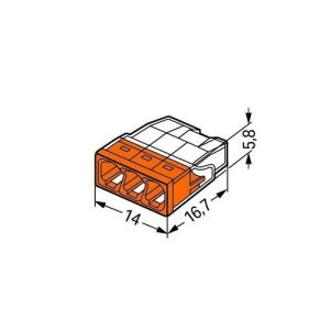 Vadu savienotājs 3x0.5-2.5mm² 24A 450V oranžs | Elektriķis
