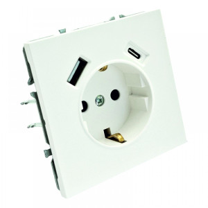 Rozete ar sazemējumu BORA + USB-A + USB-C 230V | Elektriķis