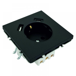 Rozete ar sazemējumu BORA + USB-A + USB-C 230V IP20 | Elektriķis