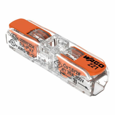 Vadu savienotājs 2x0.2-4mm² 32A 450V caurspīdīgs | Elektriķis