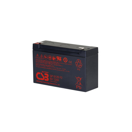 Akumulators 6V 12Ah CSB GP 6120 F2 AGM | Elektriķis