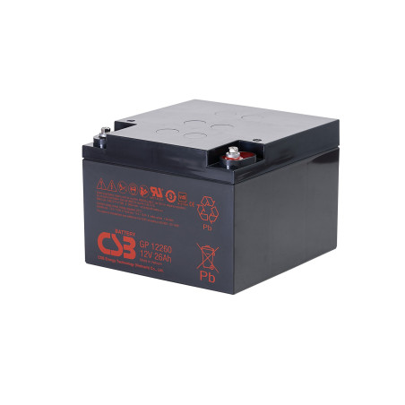 Akumulators 12V 26Ah CSB Battery GP 12260 AGM | Elektriķis