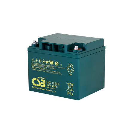 Akumulators 12V 40Ah CSB EVX 12400 AGM bezapkopes | Elektriķis