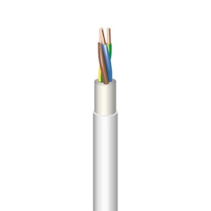 Kabelis NYM-J 3x4mm² balts, 300/500 V | Elektriķis