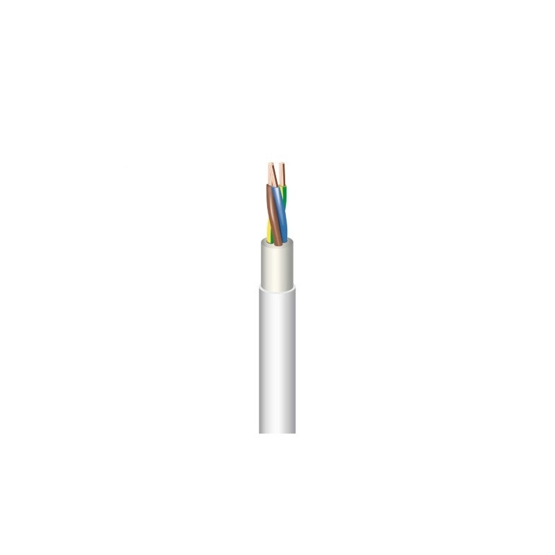 Kabelis NYM-J 3x4mm² balts, 300/500 V | Elektriķis