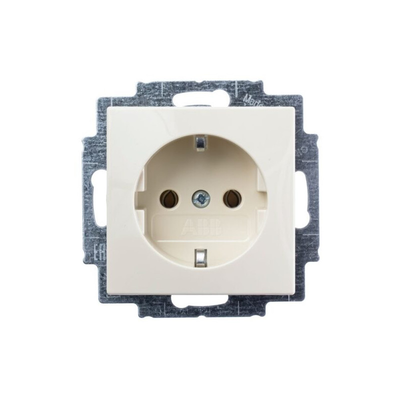 Rozete 1-v z/a ar zemējumu 250V 16A ABB Basic55 | Elektriķis