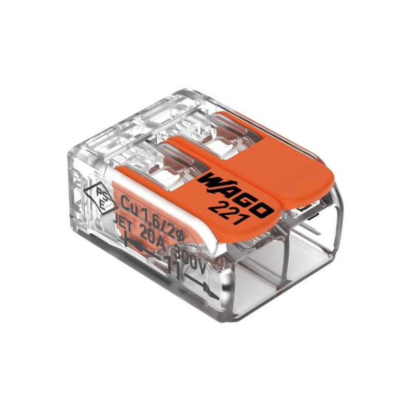 Vadu savienotājs 2×0.2-4mm² 32A caurspīdīgs | Elektriķis