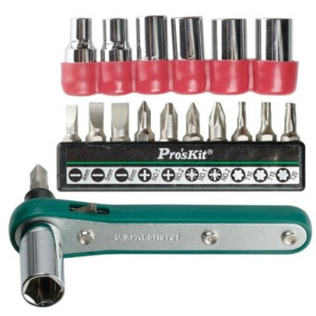 Izliekta sprūdatslēga komplekts 16 gab. 1PK-202A Pro'sKit | Elektriķis