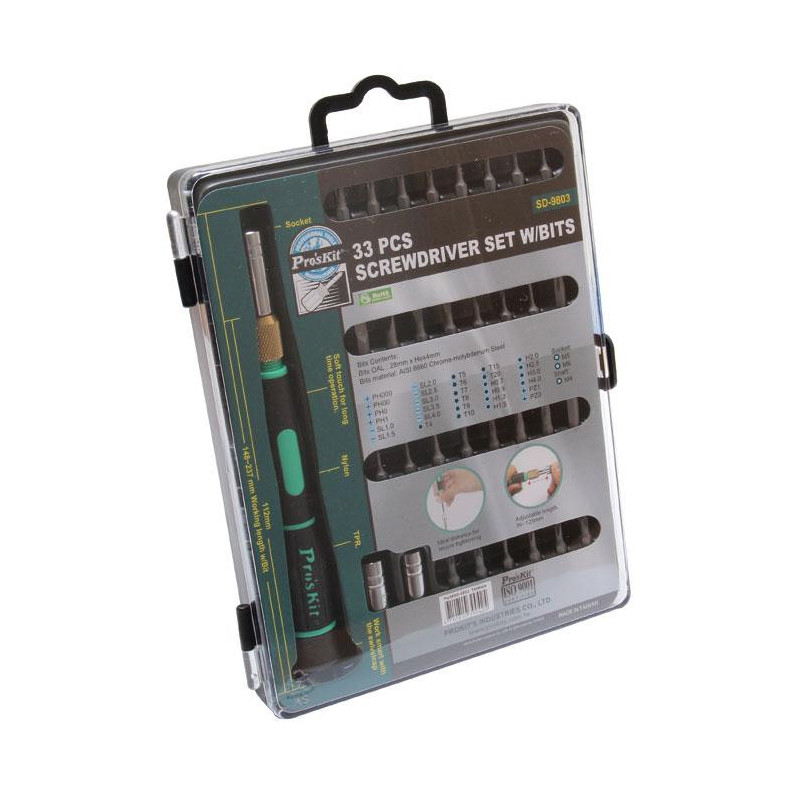 Skrūvgriežu komplekts Pro'sKit SD-9803, 32 gab. | Elektriķis