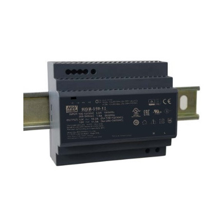 DIN sliežu barošanas bloks 48V 3,2A 150W 105x90x54,5 mm | Elektriķis