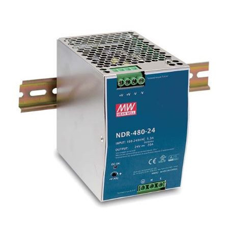 Impulsu barošanas bloks Mean Well 48V 10A DIN sliede | Elektriķis