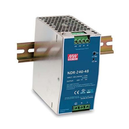 Impulsu barošanas bloks 24V 10A Mean Well DIN | Elektriķis