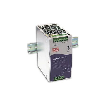 Impulsu barošanas bloks Mean Well 24V 10A DIN 63x125mm | Elektriķis