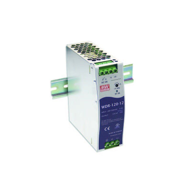 Impulsu barošanas bloks Mean Well 12V 10A DIN sliedei | Elektriķis