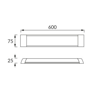 Lineāra lampa FLATER LED 20W NW ar slēdzi | Elektriķis