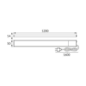 Lineāra lampa TAMARA LED 20W NW ar slēdzi | Elektriķis
