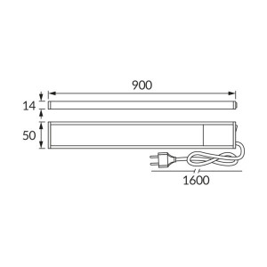Lineāra lampa TAMARA LED 15W NW ar slēdzi | Elektriķis