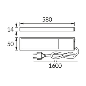 Lineāra lampa TAMARA LED 10W NW ar slēdzi | Elektriķis