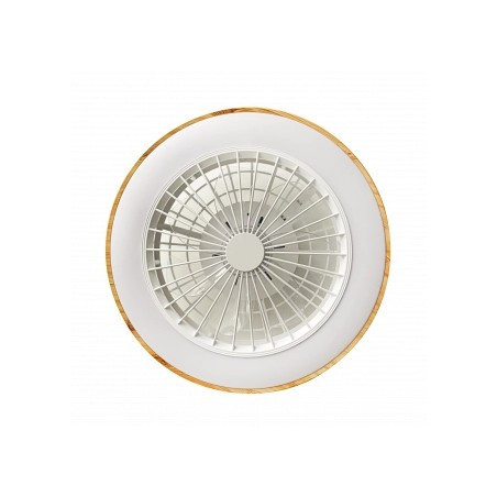 LED griestu ventilatora gaismeklis, 36W, 3CCT, balts/koksnes apdare