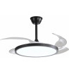 LED ventilatora griestu gaismeklis, 36W, CCT, melns, plāns, ar tālvadību