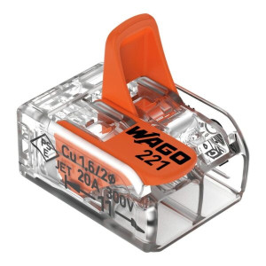 Vadu savienotājs attaisāms 2×0.2-4mm² 32A caurspīdīgs