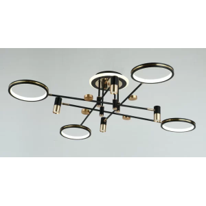 Griestu LED lustra BALTIK GAISMA, 80W x 2, dimmējams, melnā krāsā, 120 x 28 cm, ar tālvadības pulti